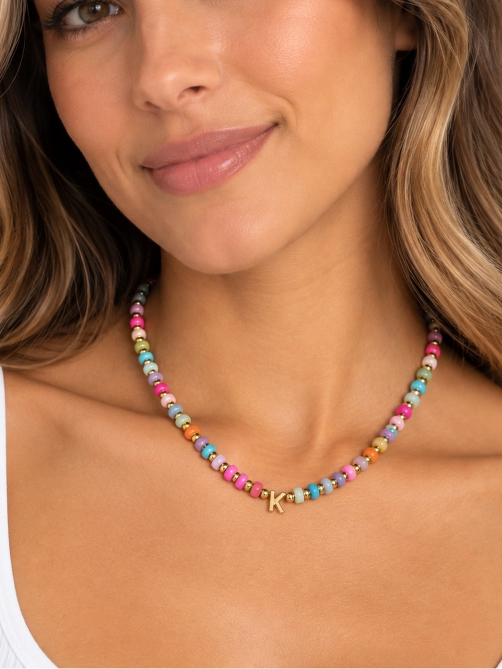 Mayamar Multicolor Beaded gold K Necklace